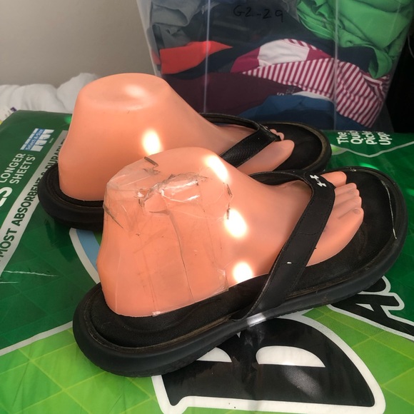 Under Armour Women’s Marbella Black/Silver/White Thong Sandals - Size 11 - Picture 7 of 12